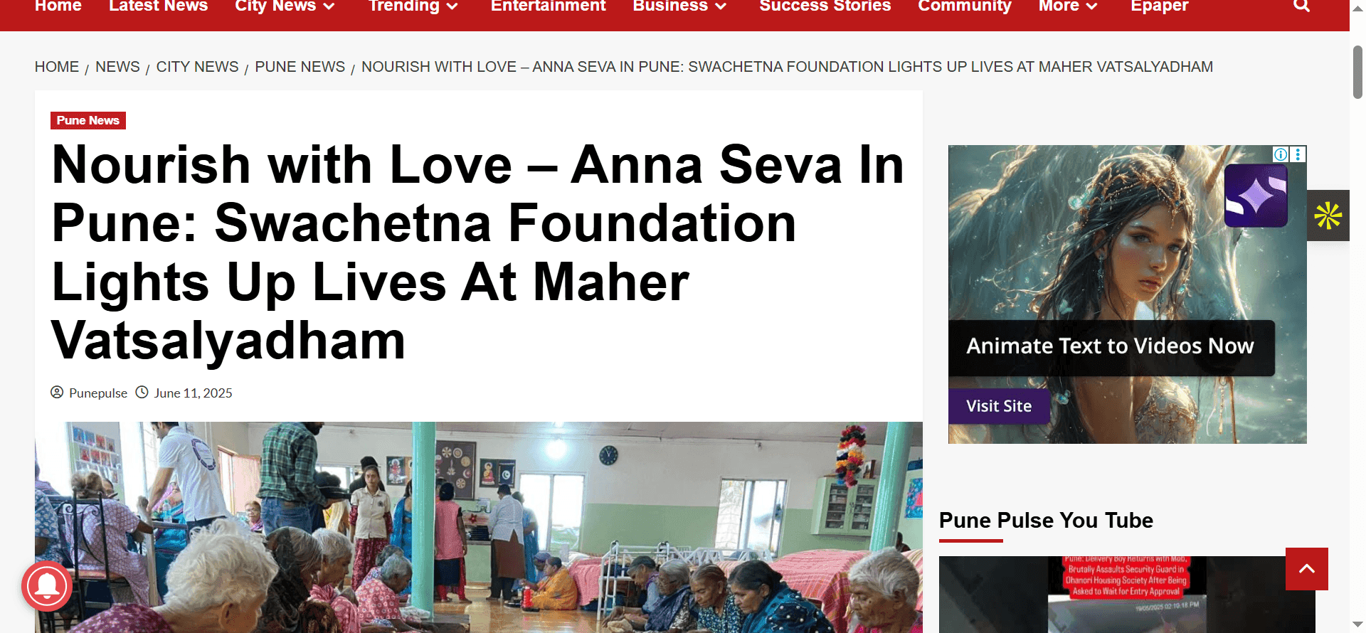 Nourish With Love – Anna Seva in Pune: Swachetna Foundation Lights Up Lives at Maher Vatsalyadham